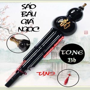 Sáo Bầu nhựa giả ngọc tone Bb (Đen)