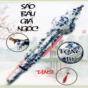 Sáo Bầu nhựa giả ngọc tone Bb (Xanh Ngọc Bích)