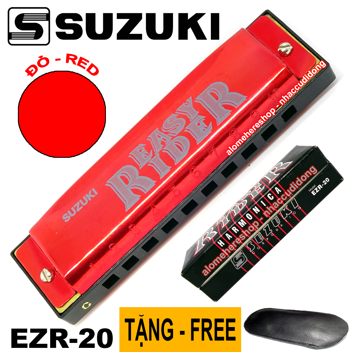 Kèn harmonica Suzuki Easy Rider EZR-20 key C (Đỏ)