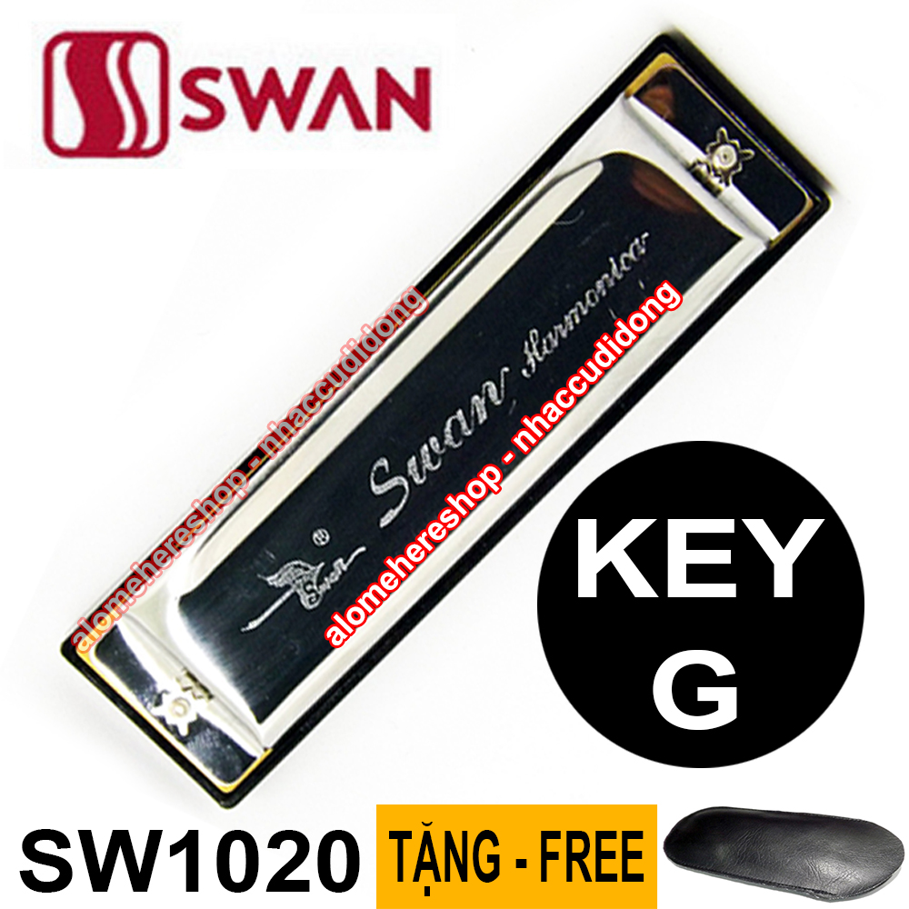 Kèn harmonica Swan SW1020 key G (Bạc)