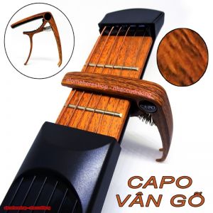 Capo kẹp đàn vân gỗ sẫm