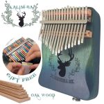 Đàn Kalimba Cega 17 Phím có EQ tăng âm Gỗ Sồi Mỹ (OAK Wood) Màu Xanh