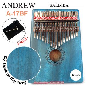 Đàn Kalimba Andrew 17 Phím Gỗ Sindora (Gụ - Xanh Dương Ngọc)