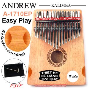 Đàn Kalimba Andrew 17 Phím hỗ trợ cầm Gỗ Sindora (Gụ - Vân Sáng)