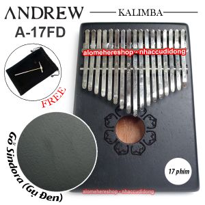 Đàn Kalimba Andrew 17 Phím Gỗ Sindora (Gụ - Hoa Đen 2)