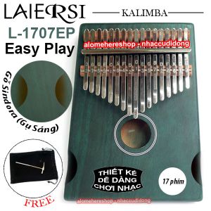 Đàn Kalimba Laiersi 17 Phím Hỗ Trợ Cầm Gỗ Sindora (Gụ - Sơn) Xanh Lá Cây