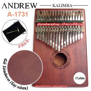 Đàn Kalimba Andrew 17 Phím Gỗ Sindora Nâu