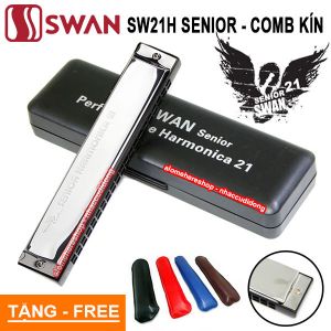 Kèn harmonica Swan SW21H Senior comb kín key C (Bạc)