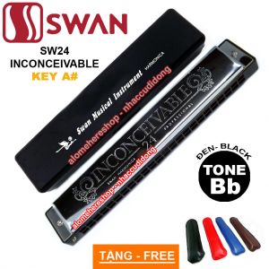 Kèn harmonica tremolo Swan Inconceivable SW24 Key A# (Đen)