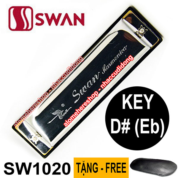 Kèn harmonica Swan SW1020 key D# (Bạc)
