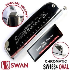 Kèn harmonica chromatic Swan 16 lỗ SW1664O OVAL (Bạc)