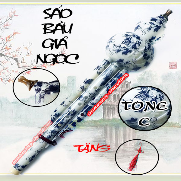 Sáo Bầu nhựa giả ngọc tone C (Xanh Ngọc Bích)