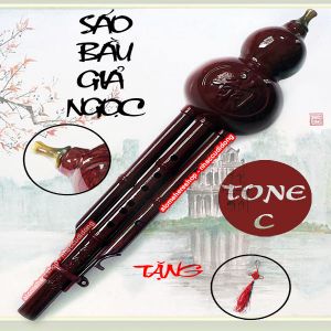 Sáo Bầu nhựa giả ngọc tone C (Nâu Đỏ)