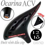 Sáo Đất Ocarina Đuôi Vểnh Đầu Cúp 12 lỗ nâu đỏ OAVND