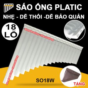 Sáo Ống Plastic cơ bản 18 lỗ trắng