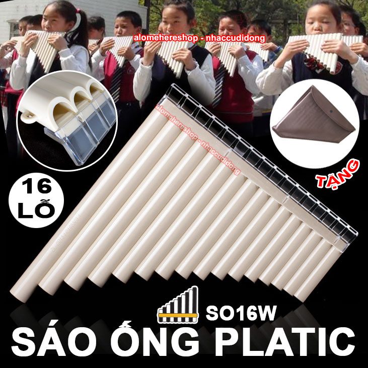 Sáo Ống Plastic cơ bản 16 lỗ trắng