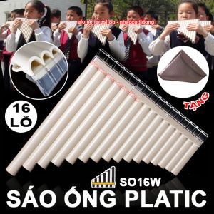 Sáo Ống Plastic cơ bản 16 lỗ trắng