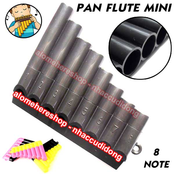 Sáo Ống Pan Flute Mini 8 Lỗ (Đen)