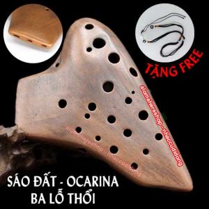 Sáo Đất Ocarina Cao Cấp Ba Lỗ Thổi Key C/AC