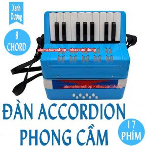 Đàn Accordion Mini 17 Phím 8 Hợp Âm Màu Xanh Dương