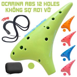 Sáo Đất Ocarina 12 lỗ Phiên Bản ABS Không Lo Bể Vỡ Màu Lá Cây