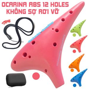 Sáo Đất Ocarina 12 lỗ Phiên Bản ABS Không Lo Bể Vỡ Màu Hồng