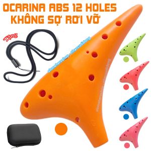 Sáo Đất Ocarina 12 lỗ Phiên Bản ABS Không Lo Bể Vỡ Màu Cam