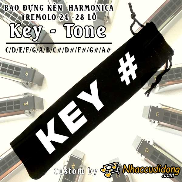 Bao Nhung Đựng Kèn Harmonica Tremolo 24 Lỗ Phiên Bản 12 Key (Tone)
