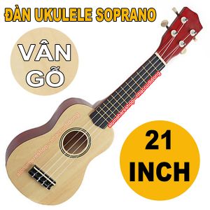 Đàn Ukulele Soprano 21 Inch 4 dây Cơ Bản Màu Vân Gỗ