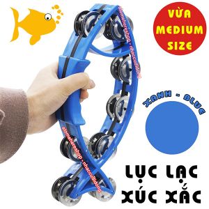 Lục lạc xúc xắc gõ bo nhựa hình con cá medium size (Màu Xanh Dương)