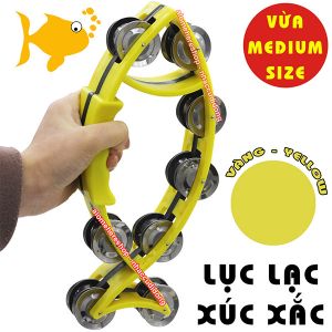 Lục lạc xúc xắc gõ bo nhựa hình con cá medium size (Màu Vàng)