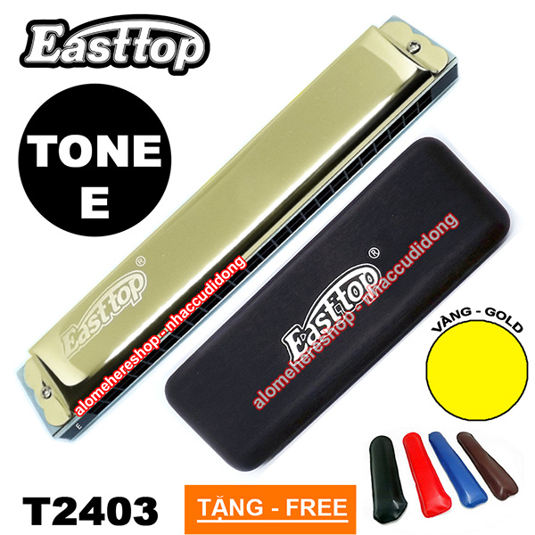 Kèn harmonica tremolo Easttop T2403 Key E (Vàng Gold)