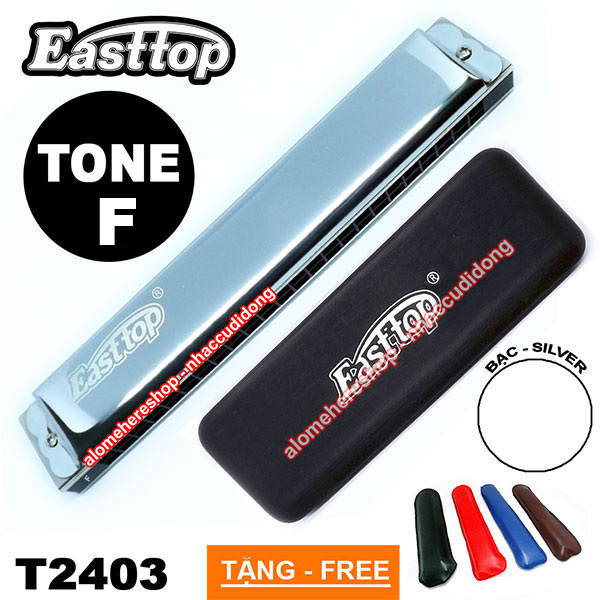 Kèn harmonica tremolo Easttop T2403 Key F (Bạc)