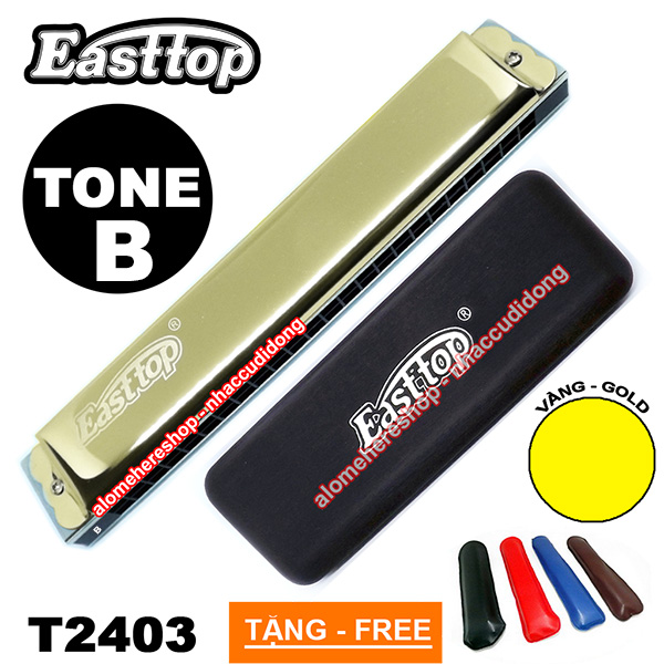 Kèn harmonica tremolo Easttop T2403 Key B (Vàng Gold)