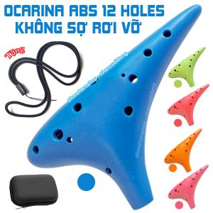 Sáo Đất Ocarina 12 lỗ Phiên Bản ABS Không Lo Bể Vỡ Màu Xanh Dương