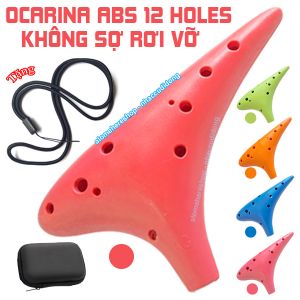 Sáo Đất Ocarina 12 lỗ Phiên Bản ABS Không Lo Bể Vỡ Màu Đỏ
