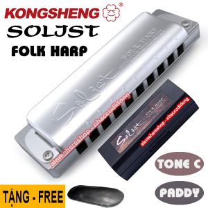 Kèn Harmonica Diatonic 10 Lỗ KongSheng Folk Harp Solist key C (Bạc) - Paddy Richer