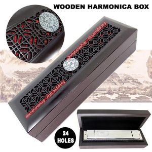 Hộp Gỗ Đựng Kèn Harmonica Cao Cấp Phiên Bản Cổ Màu Đen