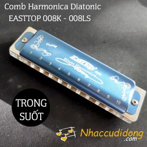 Comb Kèn Harmonica Diatonic Easttop 008K Trong Suốt