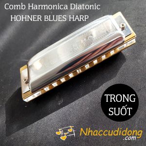 Comb Kèn Harmonica Diatonic Hohner Blues Harp Trong Suốt