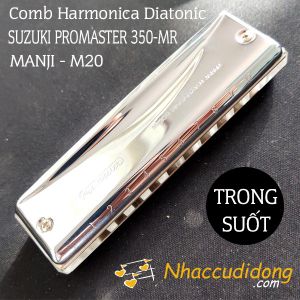 Comb Kèn Harmonica Diatonic Suzuki Promaster MR-350 Trong Suốt