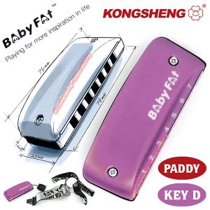 Kèn Harmonica Mini Diatonic 7 Lỗ KongSheng Baby Fat Màu Hồng Key D - Paddy Richter