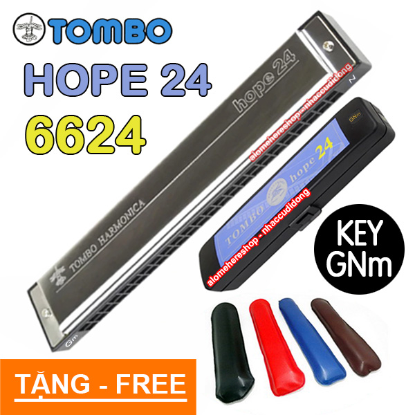 Kèn harmonica tremolo Tombo Hope 24 6624 Key GNm Tone Sol Thứ Tự Nhiên
