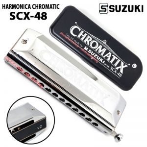 Kèn harmonica chromatic Suzuki Chromatix SCX-48 V2 Bạc