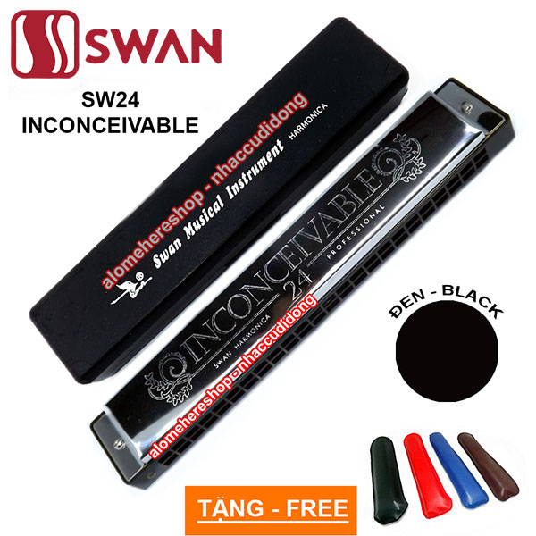 Kèn harmonica tremolo Swan Inconceivable SW24 Key C (Đen)