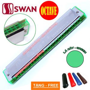 Kèn harmonica tremolo Swan Phổ Cập Giá Rẻ Key C Octave (Xanh Lá Cây - Green)