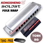 Kèn Harmonica Diatonic 10 Lỗ KongSheng Folk Harp Solist key High G (Bạc)