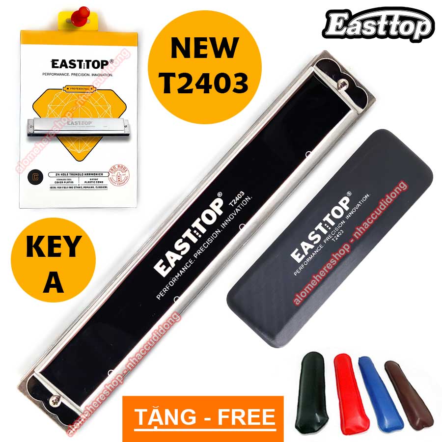 Kèn harmonica tremolo Easttop T2403 New Phiên Bản Mới Hộp Giấy Bản Tiếng Anh Xuất Khẩu Key A (Bạc)
