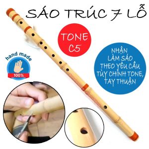 Sáo Trúc Handmade 7 lỗ Tone C5 Nhận Làm Theo Yêu Cầu