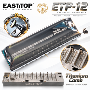 Kèn Harmonica Chromatic Easttop ETP-12 Comb Titan Cao Cấp